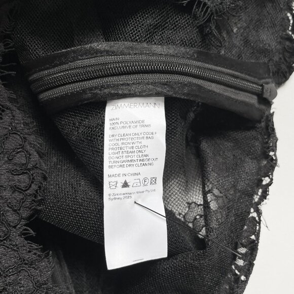Zimmermann Sensory Floral Embroidered Lace Top Black Size AU 0 US 4 - Picture 7 of 12